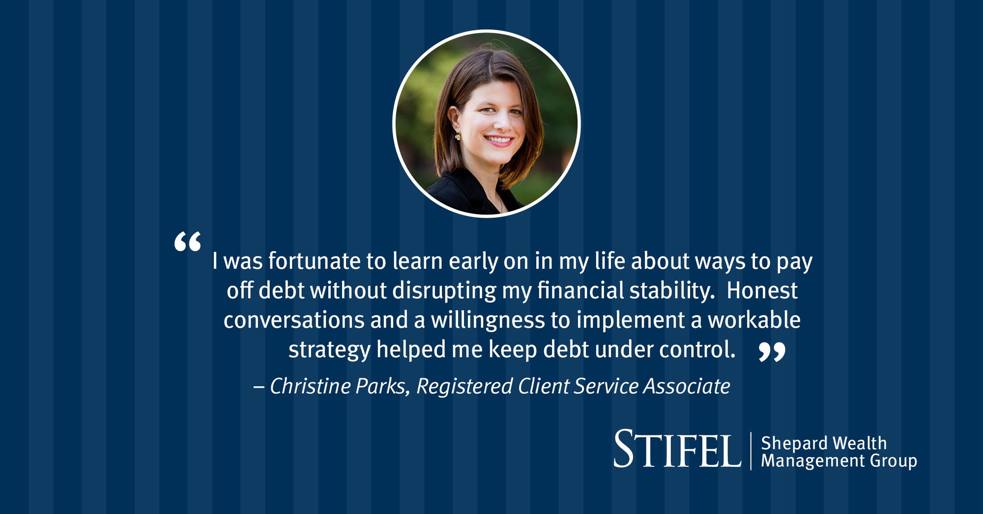 Social media image of quote from Christine Parks
